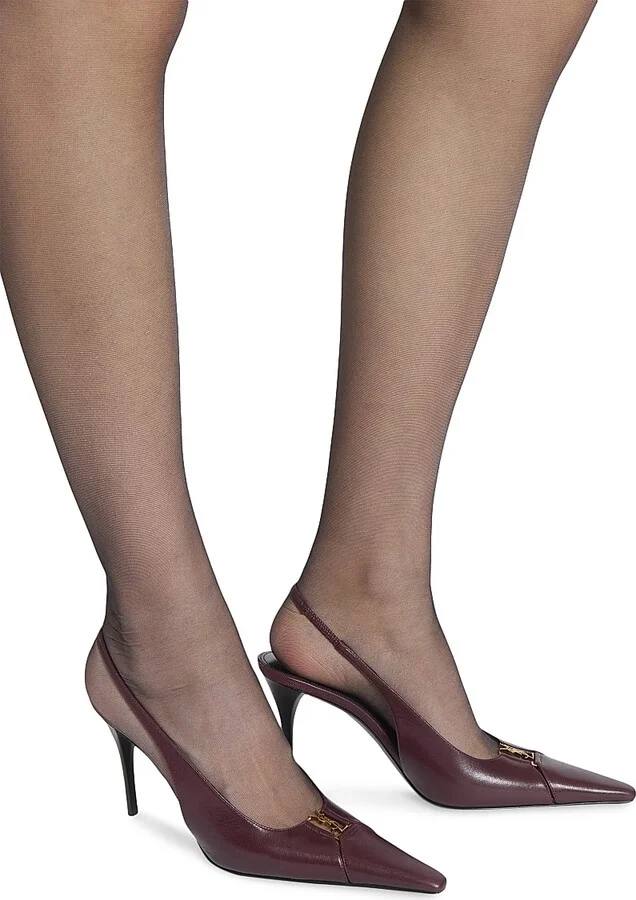 Women's Babylone Breteuil Slingback Pumps in Smooth Leather - Bordeaux - Size 5 - Image 4