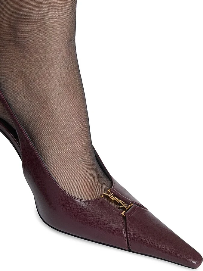 Women's Babylone Breteuil Slingback Pumps in Smooth Leather - Bordeaux - Size 5 - Image 5