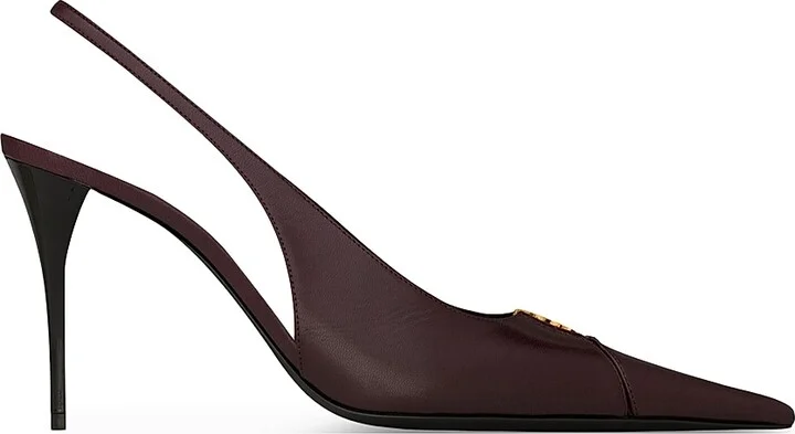 Women's Babylone Breteuil Slingback Pumps in Smooth Leather - Bordeaux - Size 5