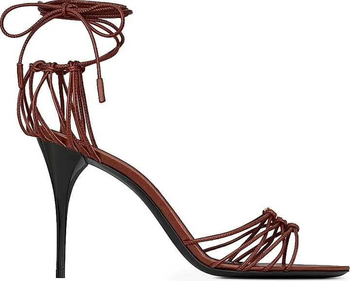 Women's Babylone Sandals in Smooth Leather - Dark Brown - Size 5
