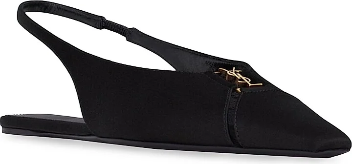 Women's Babylone Slingback Flats in Satin Crepe - Black - Size 5 - Image 2