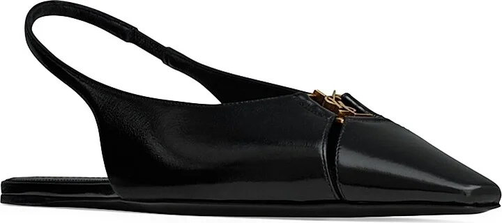 Women's Babylone Slingback Flats in Smooth Leather - Black - Size 5.5 - Image 2