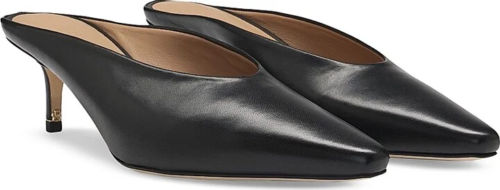 Women's Backless Mules in Nappa Leather - Black - Size 6 - Image 2