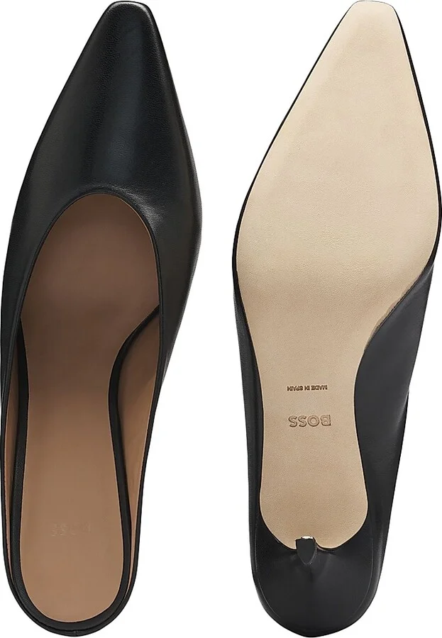 Women's Backless Mules in Nappa Leather - Black - Size 6 - Image 3
