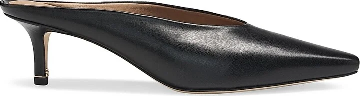 Women's Backless Mules in Nappa Leather - Black - Size 6