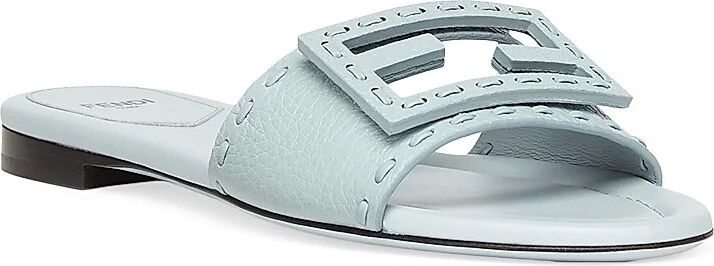 Women's Baguette Leather Sandals - Light Blue - Size 6 - Image 2