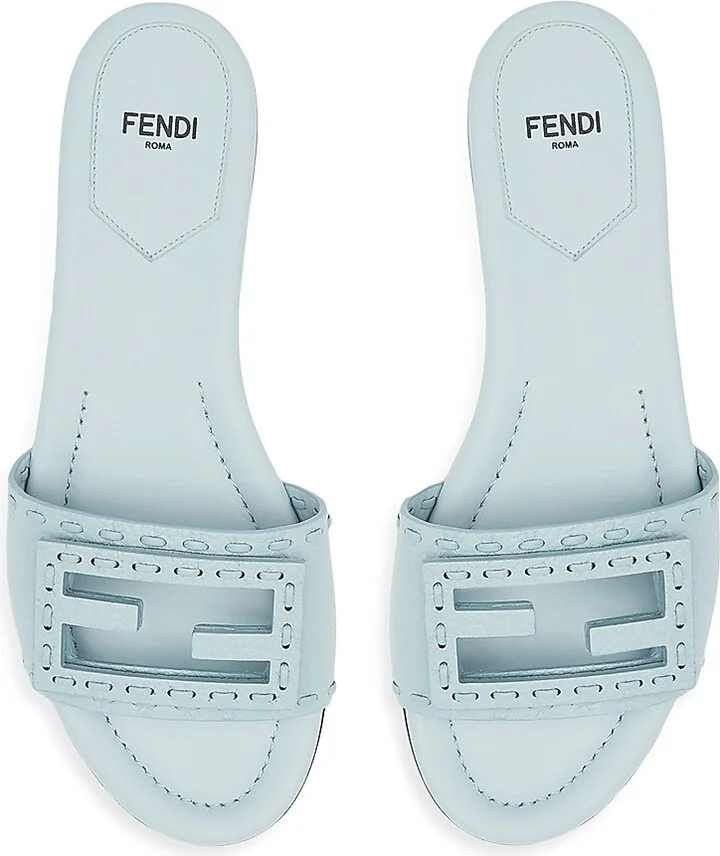 Women's Baguette Leather Sandals - Light Blue - Size 6 - Image 4