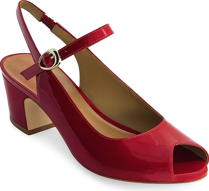 Women's Bailen Mary Jane Peep Toe Heels - Dark Red - Size 6 - Image 2