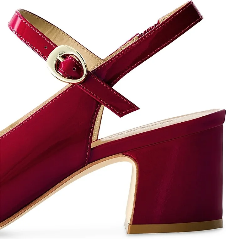 Women's Bailen Mary Jane Peep Toe Heels - Dark Red - Size 6 - Image 5