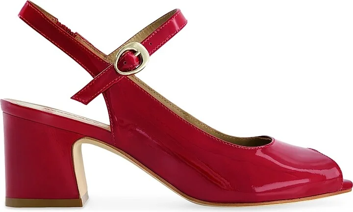 Women's Bailen Mary Jane Peep Toe Heels - Dark Red - Size 6