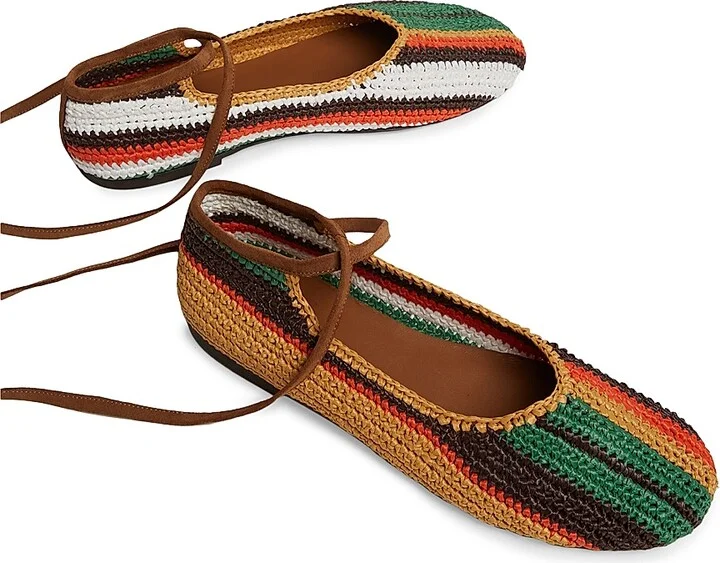 Women's Ballerina Flats - Multicolor Cioccolat Chocolate - Size 8 - Image 2