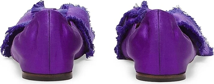 Women's Ballerina Flats with Satin Bow - Black - Size 4 - Image 9