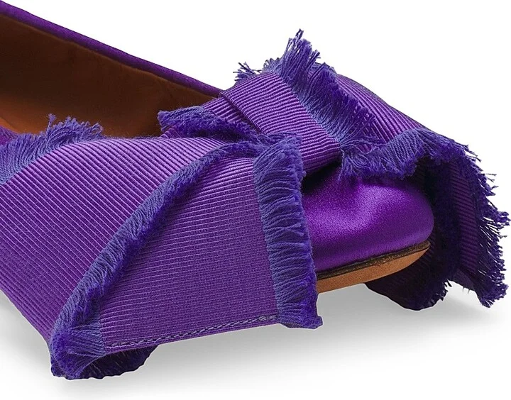 Women's Ballerina Flats with Satin Bow - Black - Size 4 - Image 10
