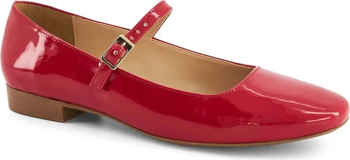 Women's Ballet Mary Janes Shoes In Red