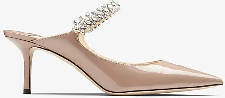 Womens Ballet Pink Bing 65 Crystal-Embellished Patent-Leather Heeled Mules Eur 42/ 9 Uk Women
