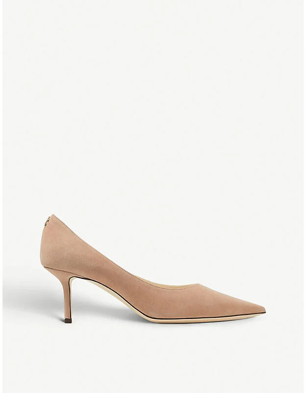 Womens Ballet Pink Love 65 Logo-Embellished Suede Courts Eur 36.5 / 3.5 Uk Women