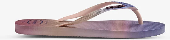 Womens Ballet Rose Slim Gradient-Print Rubber Flip-Flops 8
