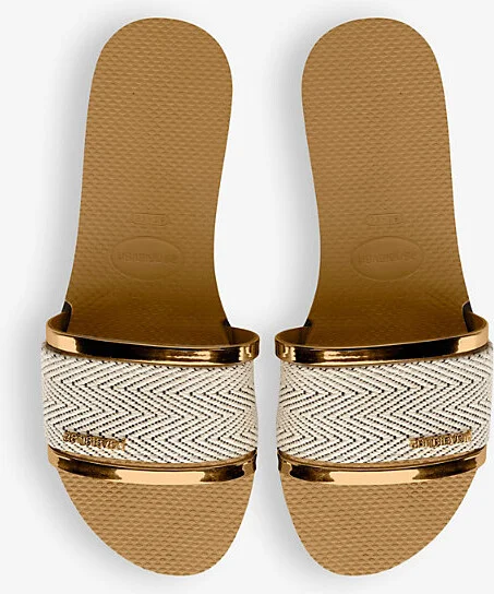 Womens Ballet Rose Top Logo-Embossed Rubber Flip-Flops 5 - Image 2