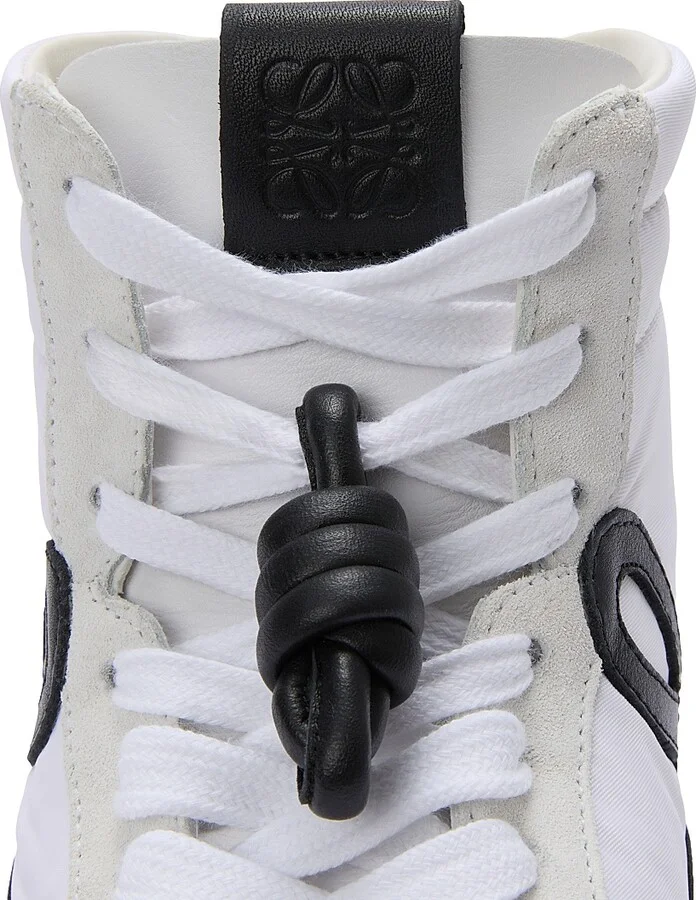 Women's Ballet Runner 2.0 Suede & Mesh High-Top Sneakers - White Black - Size 5 - Image 4