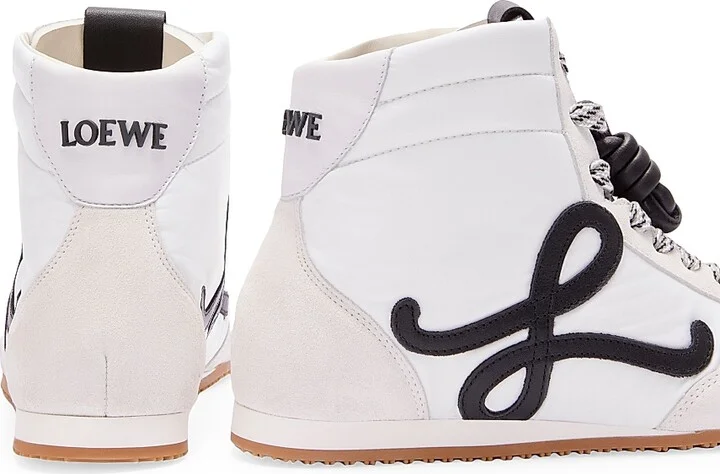Women's Ballet Runner 2.0 Suede & Mesh High-Top Sneakers - White Black - Size 5 - Image 5