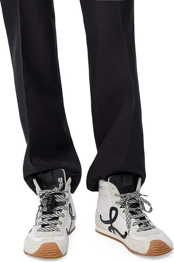 Women's Ballet Runner 2.0 Suede & Mesh High-Top Sneakers - White Black - Size 5 - Image 6