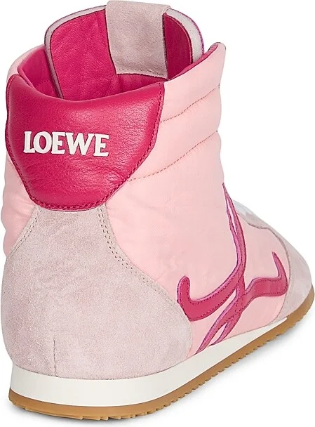 Women's Ballet Runner 2.0 Suede & Mesh High-Top Sneakers - White Black - Size 5 - Image 8