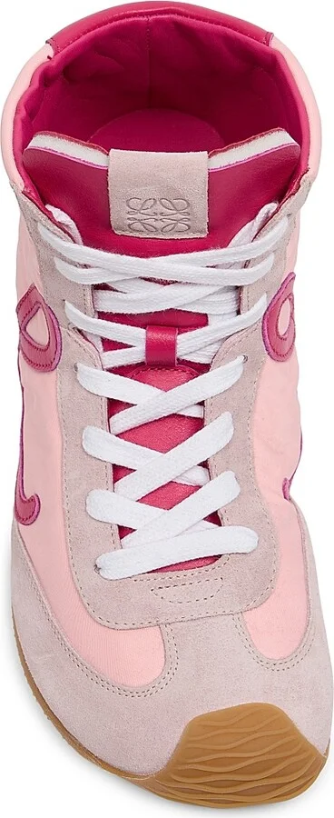 Women's Ballet Runner 2.0 Suede & Mesh High-Top Sneakers - White Black - Size 5 - Image 9