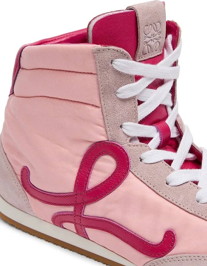 Women's Ballet Runner 2.0 Suede & Mesh High-Top Sneakers - White Black - Size 5 - Image 10