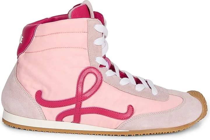 Women's Ballet Runner 2.0 Suede & Mesh High-Top Sneakers - White Black - Size 5 - Image 11