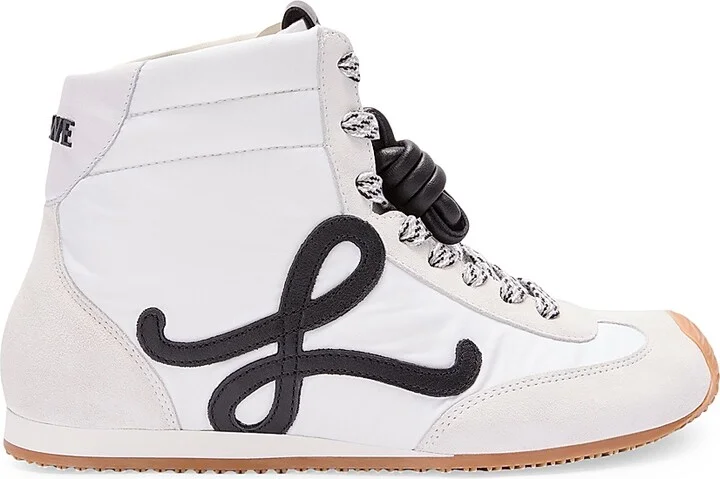 Women's Ballet Runner 2.0 Suede & Mesh High-Top Sneakers - White Black - Size 5
