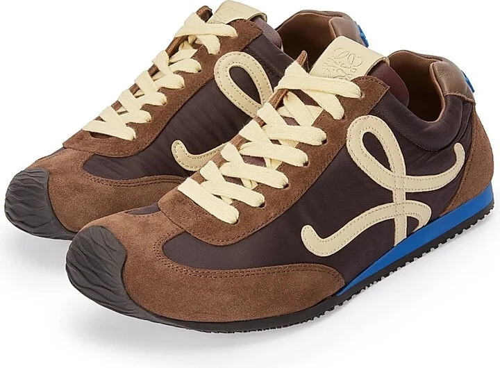 Women's Ballet Runner 2.0 Suede & Mesh Low-Top Sneakers - Brown Yellow Blue - Size 7 - Image 2