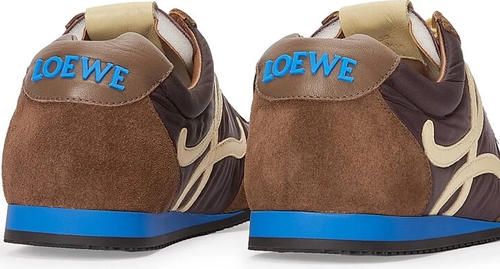 Women's Ballet Runner 2.0 Suede & Mesh Low-Top Sneakers - Brown Yellow Blue - Size 7 - Image 3