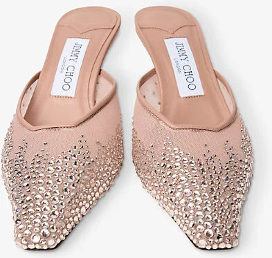 Womens Balletpink/Balletpnk Vivi 65 Crystal-Embellished Mesh Heeled Mules Eur 42/ 9 Uk Women - Image 2