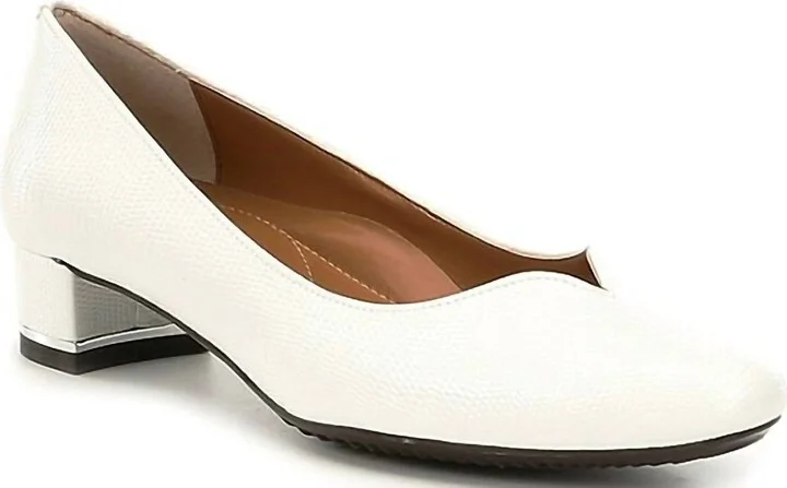 Women's Bambalina Lizard Print Pumps In White