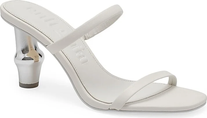 Women's Bambu 80MM Leather Sandals - Antique White - Size 5 - Image 2