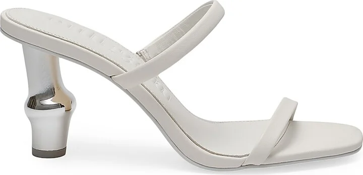 Women's Bambu 80MM Leather Sandals - Antique White - Size 5