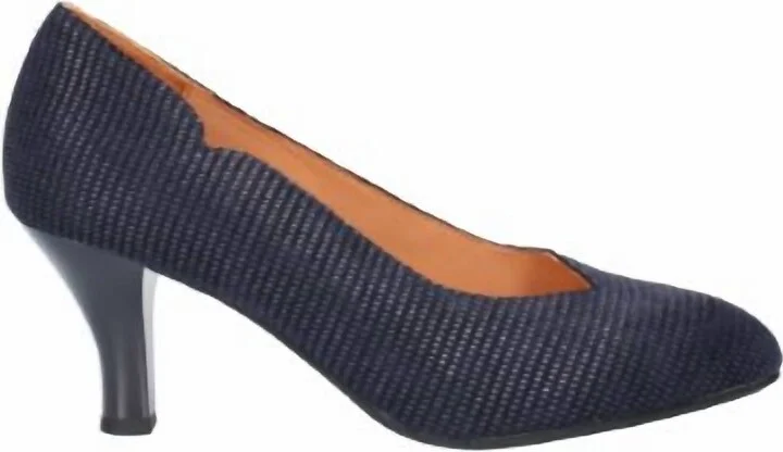 Women's Bamell Leather Pumps In Navy Raindrop