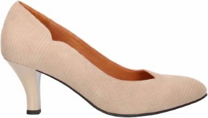 Women's Bamell Leather Pumps In Taupe Raindrop