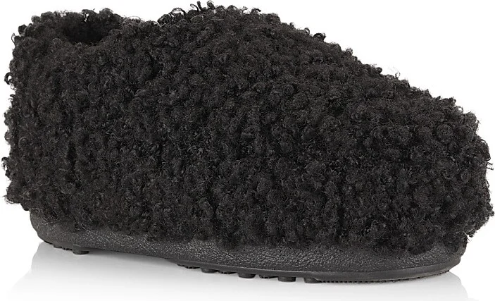 Women's Band Astrakan Slip-On Shoes - Black - Size 4.5 - Image 2