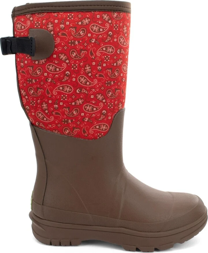 Womens Bandana Neoprene Faux Fur Wide Calf Tall Cold Weather Boot
