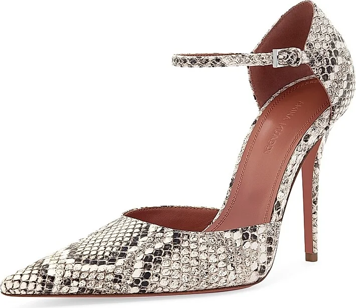 Women's Barbara 105MM Snake Leather Mary Jane Pumps - Print Snake Shiny Natural - Size 7 - Image 2