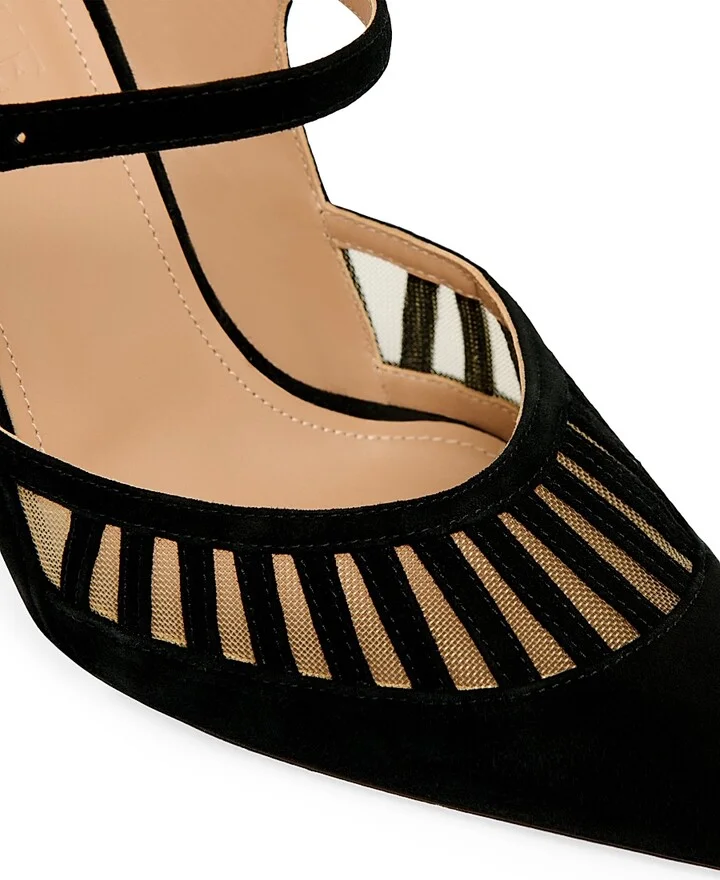 Women's Bardot 90MM Suede Mules - Black - Size 6 - Image 5