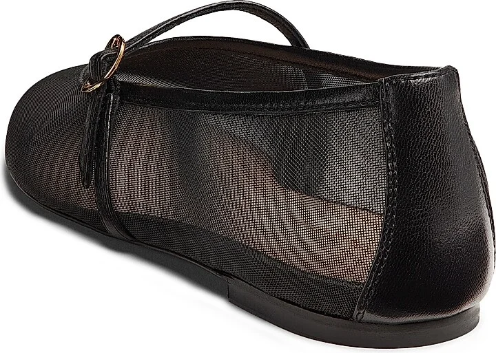 Women's Bare It All Mesh & Leather Flats - Black - Size 6 - Image 3