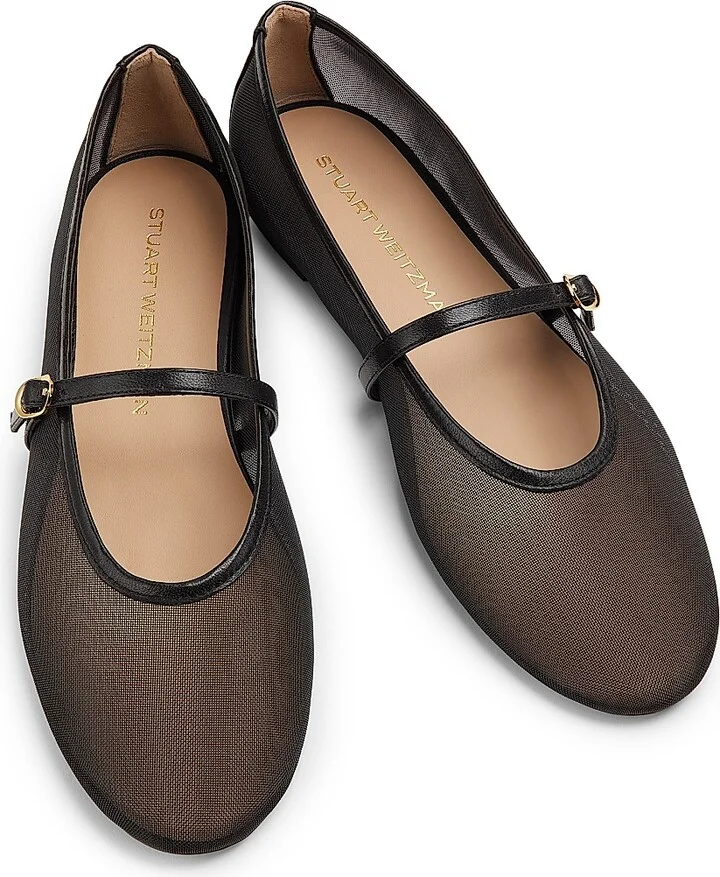 Women's Bare It All Mesh & Leather Flats - Black - Size 6 - Image 4