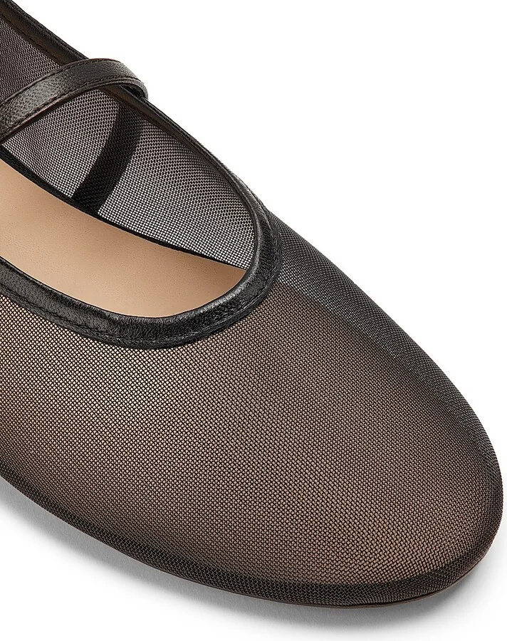 Women's Bare It All Mesh & Leather Flats - Black - Size 6 - Image 6