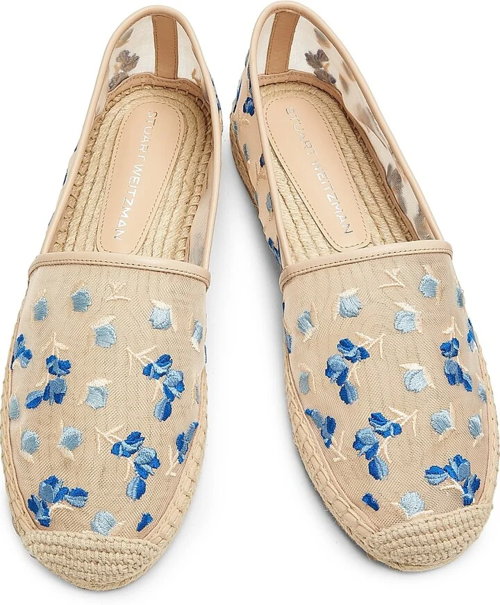 Women's BareItAll Floral-Embroidered Mesh Espadrilles - Cielo Multi - Size 6 - Image 4