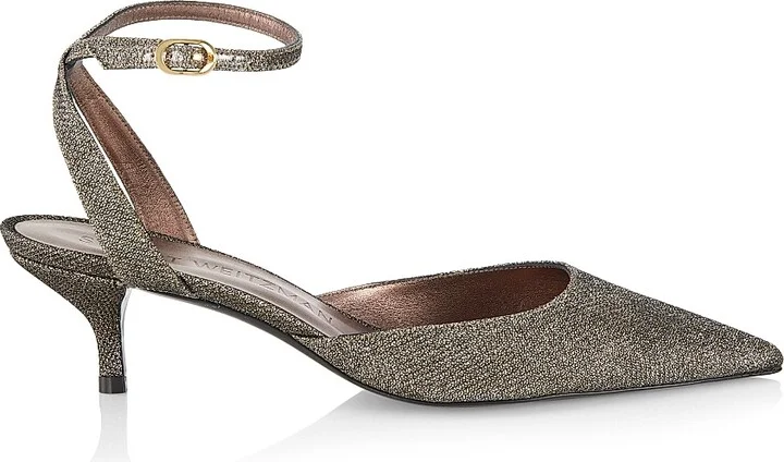 Women's Barelythere 50MM Shimmery Kitten Heels - New Pyrite - Size 6