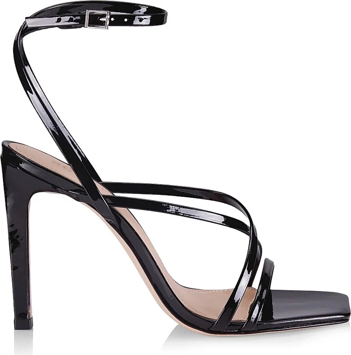 Women's Bari Patent Leather Strappy Sandals - Black - Size 5
