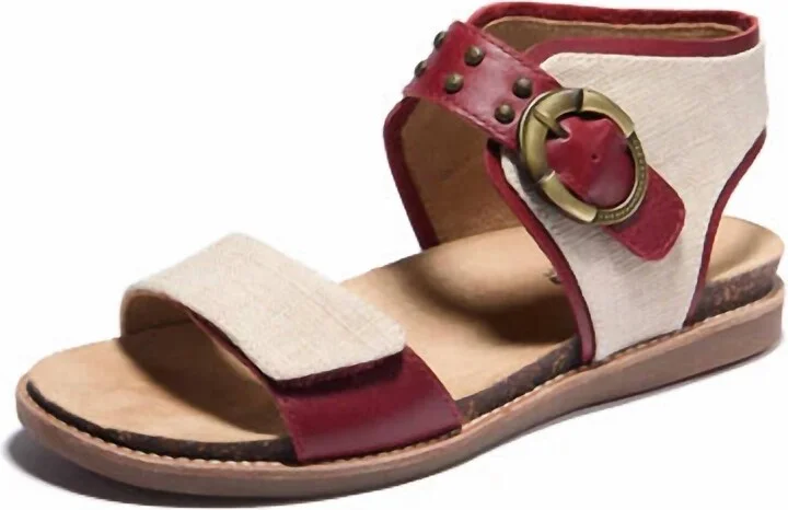 Women's Bari Sandals In Dark Red Natural