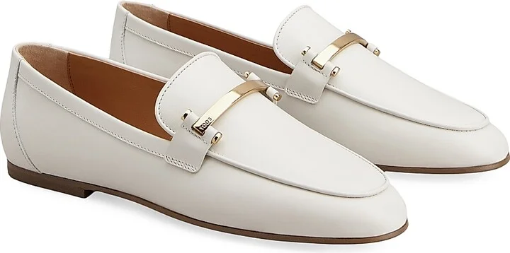 Women's Barretta Leather Loafers - Bianco Calce - Size 5 - Image 2
